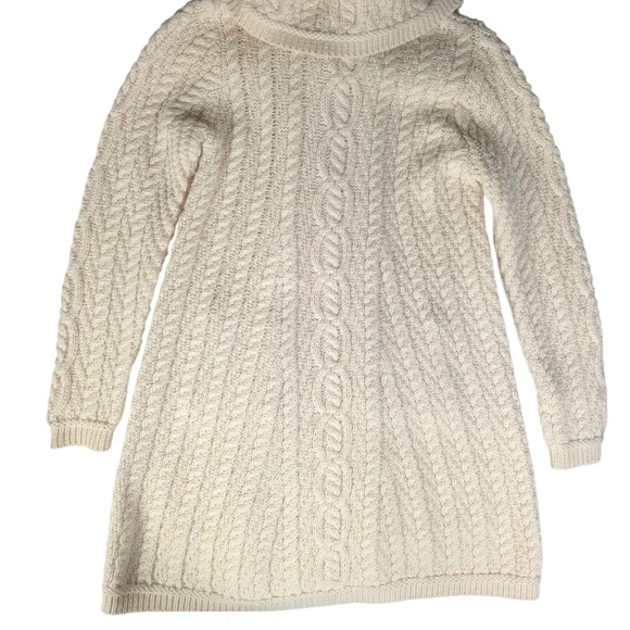 Inis Crafts Chunky Cream Wool Longline Cardigan size - Picture 6 of 15